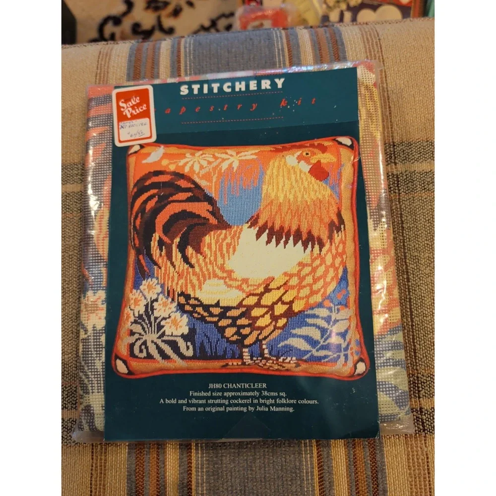 New Stitchery Pillow Printed Tapestry Kit JH80 Chanticleer Rooster